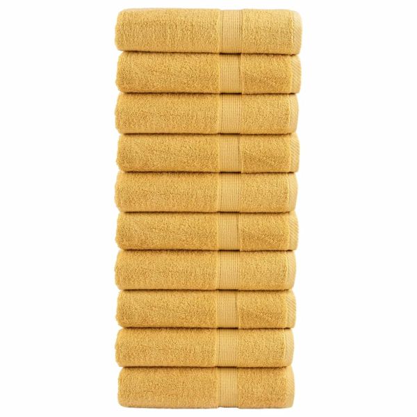 Премиум хавлиени кърпи SOLUND 10 бр злато 100x150 см 600 gsm