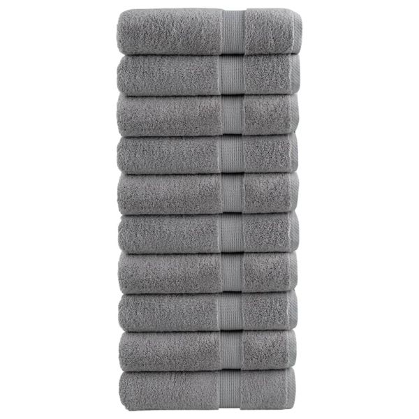 Премиум хавлиени кърпи SOLUND 10 бр сиви 100x150 см 600 gsm