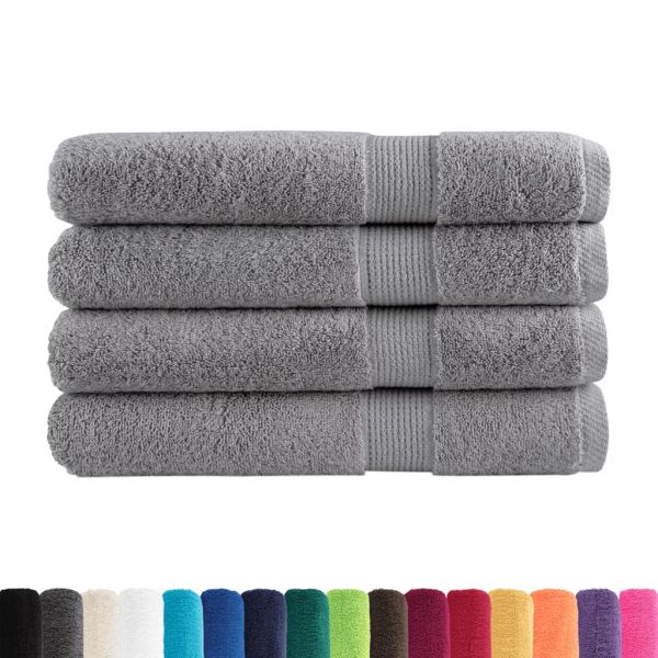 Премиум кърпи SOLUND 4 бр сиви 100x200 см 600 gsm