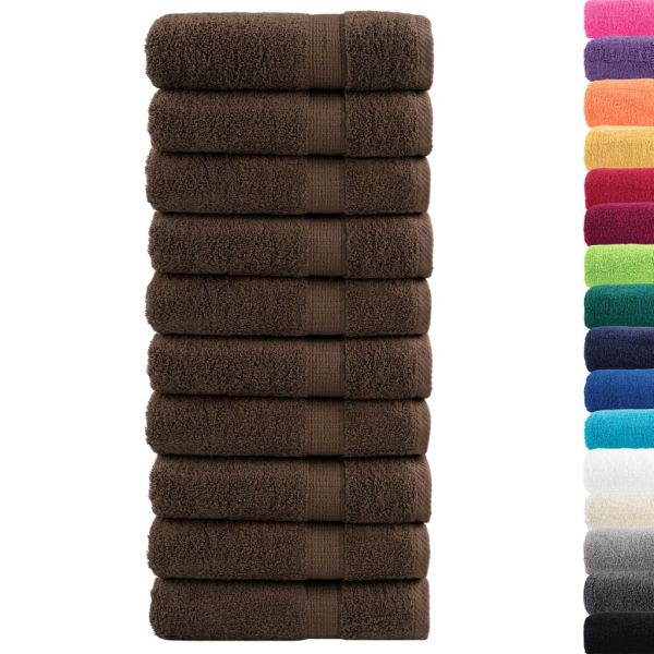 Премиум кърпи за ръце SOLUND 10 бр кафяви 50x100 см 600 gsm