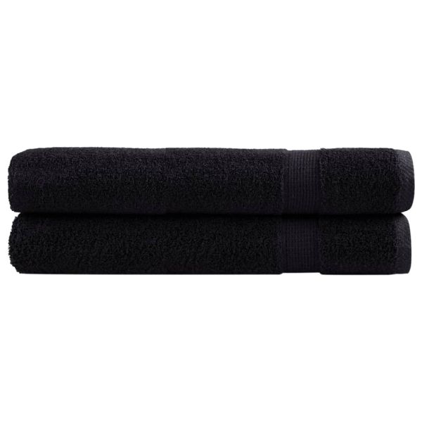 Премиум кърпи за сауна SOLUND 2 бр черни 80x200 см 600 gsm