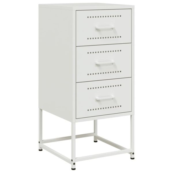 Нощни шкафчета 2 бр бял 36x39x78 см стомана