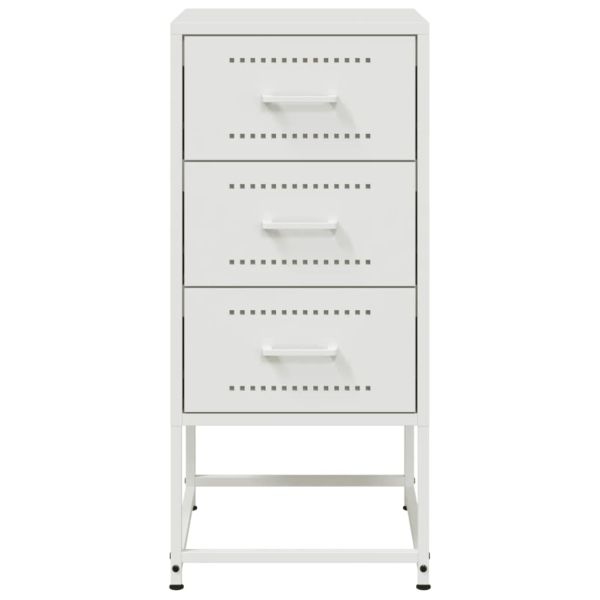 Нощни шкафчета 2 бр бял 36x39x78 см стомана