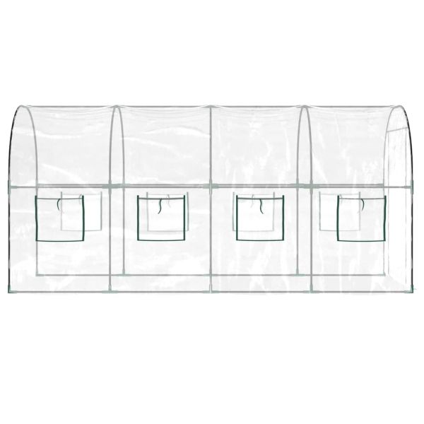 Прозрачна оранжерия 160x400x190 см PVC и стомана с прахова боя
