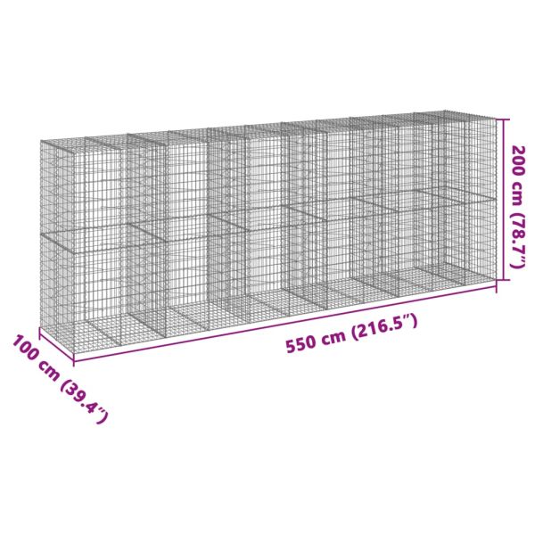 Габионна кошница с покритие, 550x100x200 см, поцинковано желязо