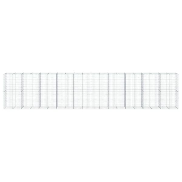 Габионна кошница с капак, 1000x100x200 см, поцинковано желязо