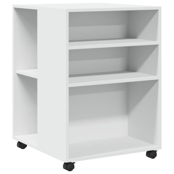 Помощна маса с колелца бяла 55x60x78 см инженерно дърво
