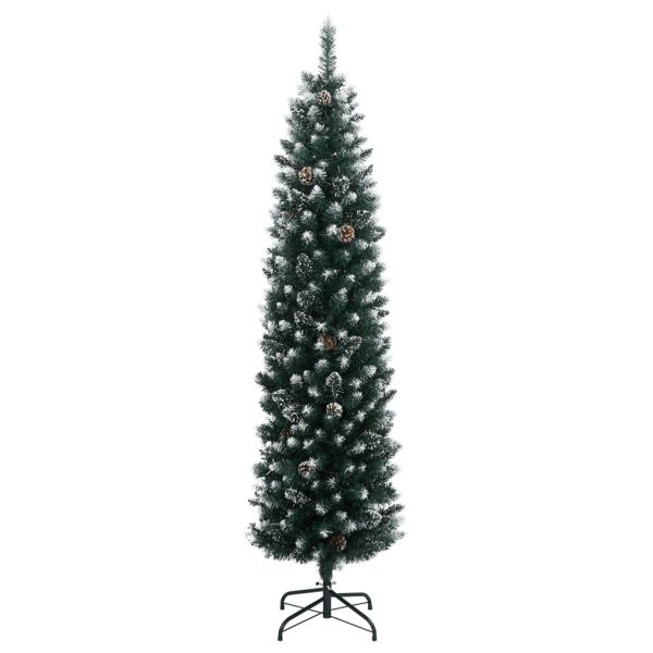 Изкуствена тънка коледна елха, 150 LED, 120 см