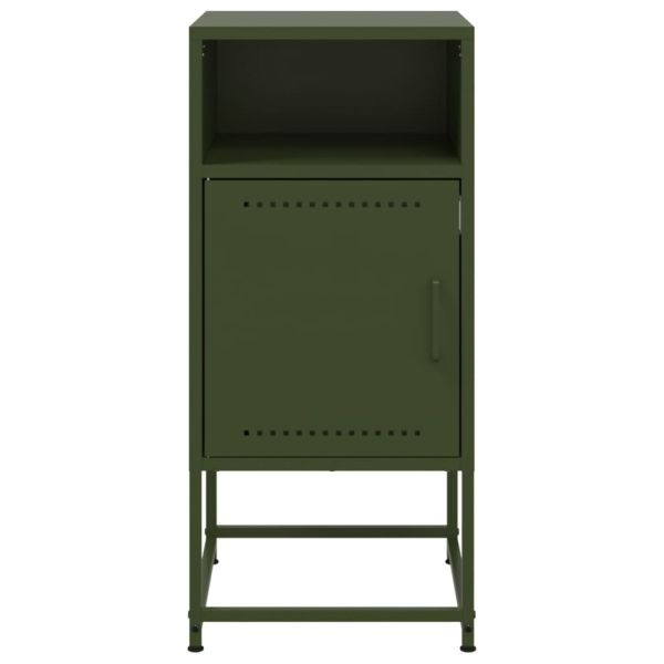Нощни шкафчета 2 бр маслиненозелени 36x39x78 см стомана