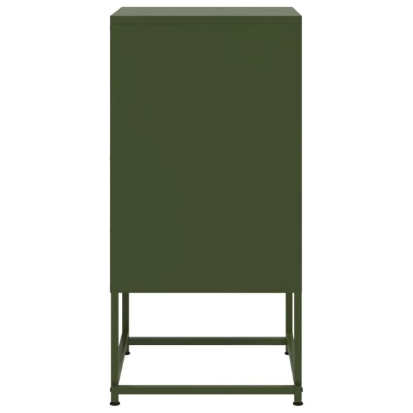 Нощни шкафчета 2 бр маслиненозелени 36x39x78 см стомана