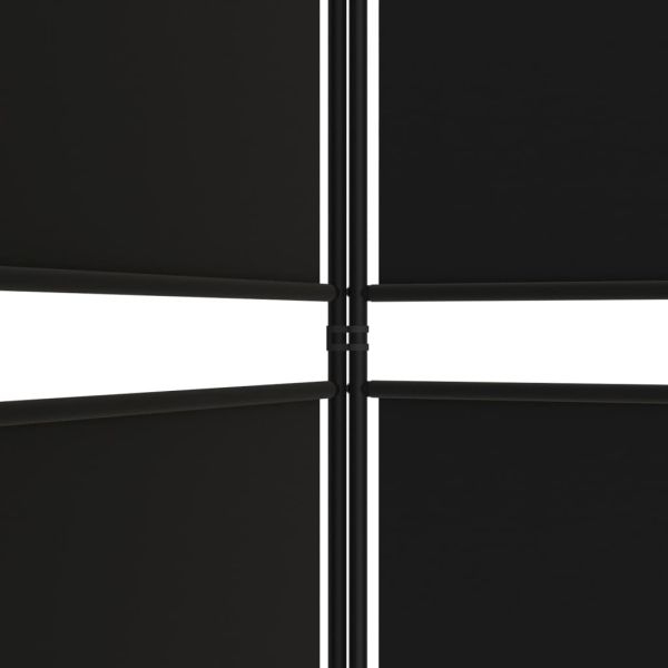 Параван за стая, 6 панела, черен, 300x220 cм, плат