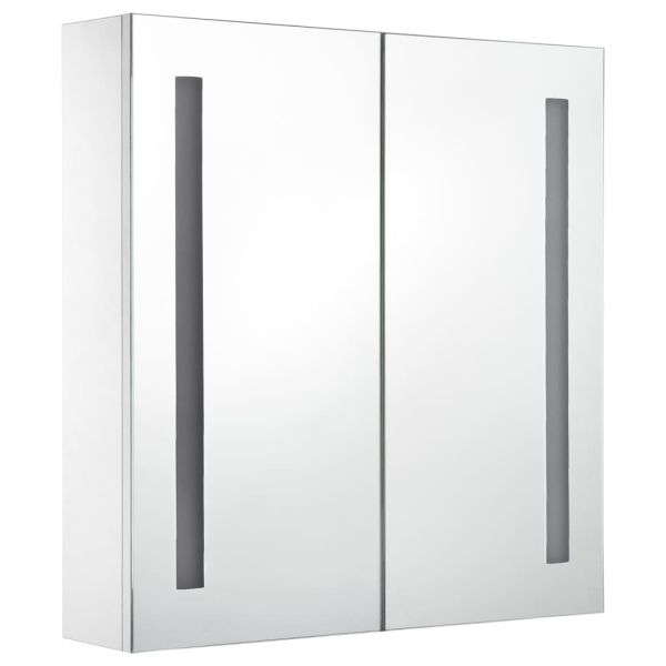 LED шкаф с огледало за баня, 60x14x62 см