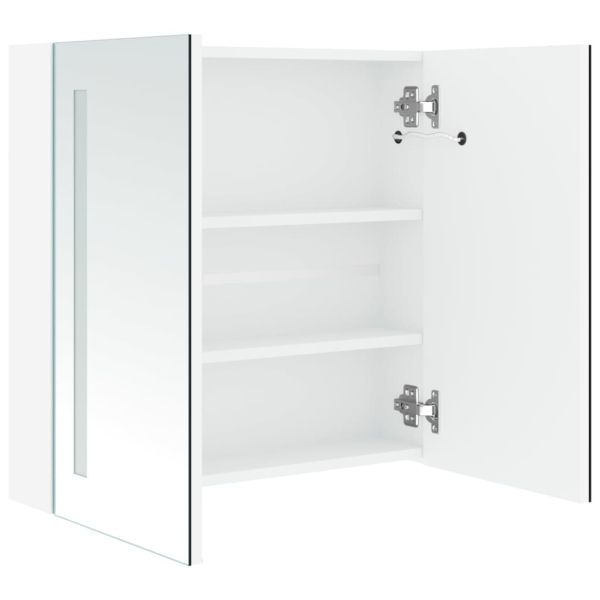 LED шкаф с огледало за баня, 60x14x62 см