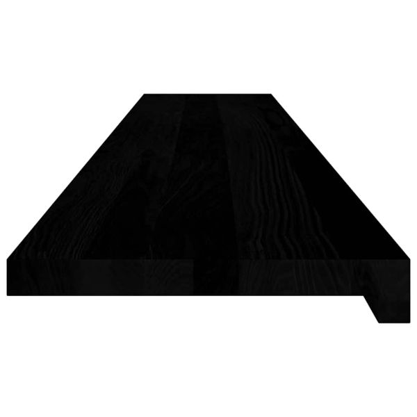 Прозоречни первази, 2 бр, кафяво-черни, 140x25x2 см, дъб масив