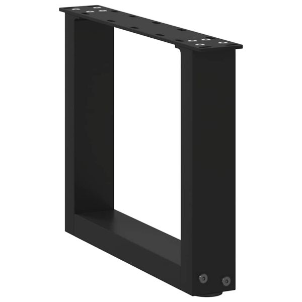 Крака за масичка за кафе, U-образни, 2 бр., черни, 40 x (30-31) см, стомана