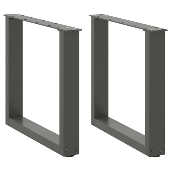 Крака за масичка за кафе, U-образни, 2 бр., антрацит, 50x(42-43) см, стомана