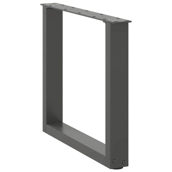 Крака за масичка за кафе, U-образни, 2 бр., антрацит, 50x(42-43) см, стомана