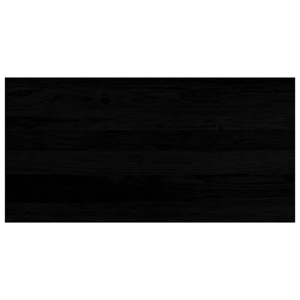 Прозоречни первази, 2 бр, кафяво-черни, 80x40x2 см, дъб масив