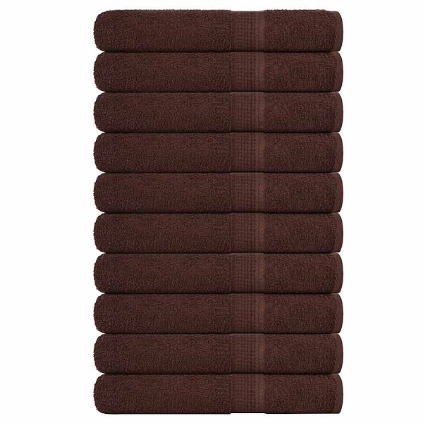 Кърпи за сауна FROGN 10 бр. Кафяви 80x200 см 360 г/м²