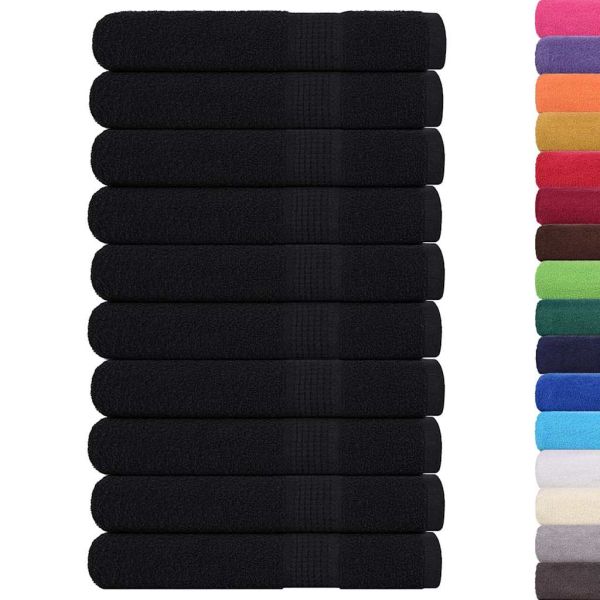 Кърпи за сауна FROGN 10 бр. Черни 80x200 см 360 г/м²