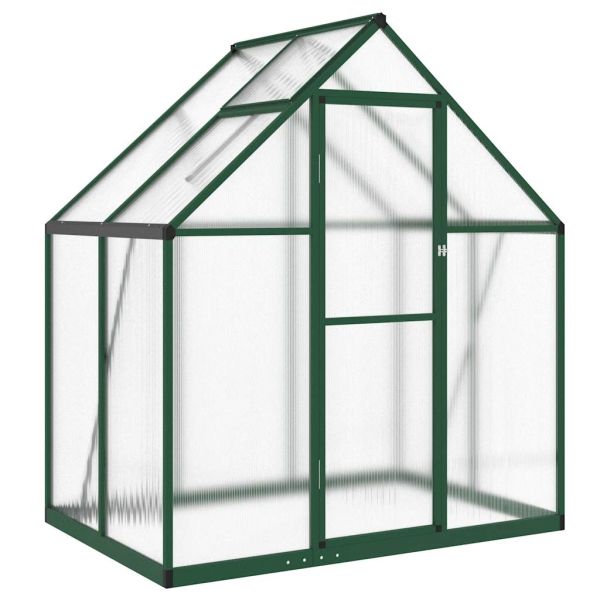 Оранжерия с основа рамка зелен 169x114x195 см алуминий