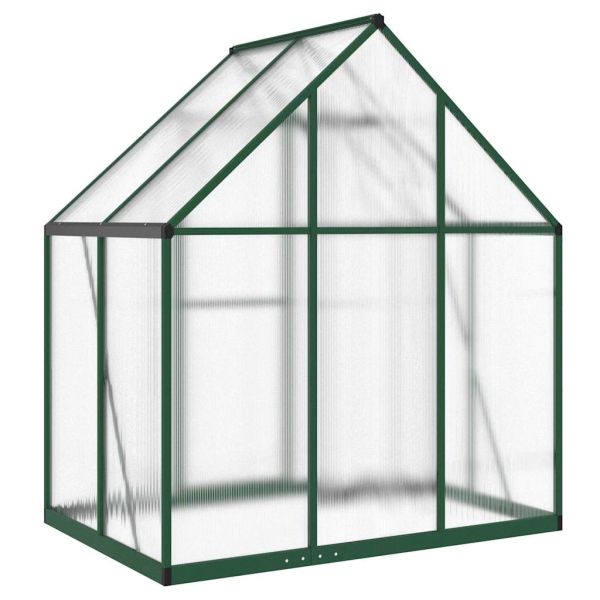 Оранжерия с основа рамка зелен 169x114x195 см алуминий