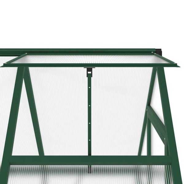 Оранжерия с основа рамка зелен 169x114x195 см алуминий