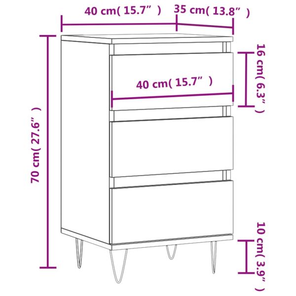 Бюфет опушен дъб 40x35x70 см инженерно дърво