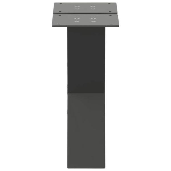 Крака за масичка за кафе, X-образни, 2 бр., антрацит, 40x(30-31) см, стомана