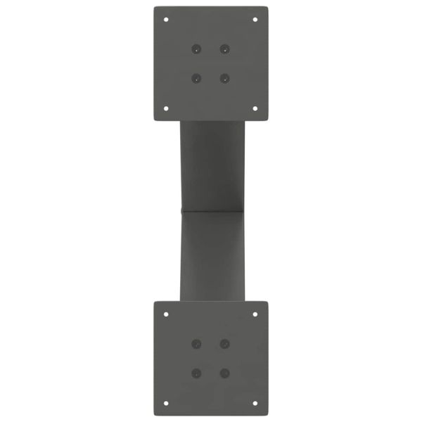 Крака за масичка за кафе, X-образни, 2 бр., антрацит, 60 x (42-43) см, стомана