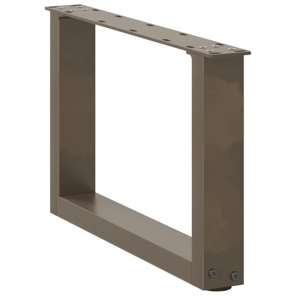 Крака за масичка за кафе, U-образни, 2 бр., естествена стомана, 50 x (30-31) см, стомана