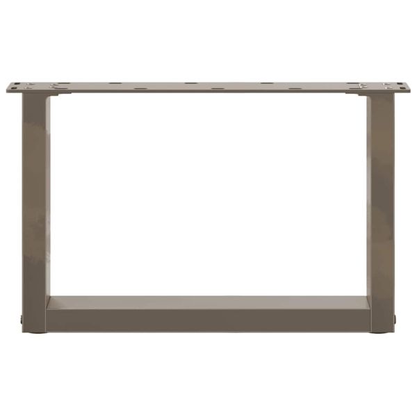 Крака за масичка за кафе, U-образни, 2 бр., естествена стомана, 50 x (30-31) см, стомана