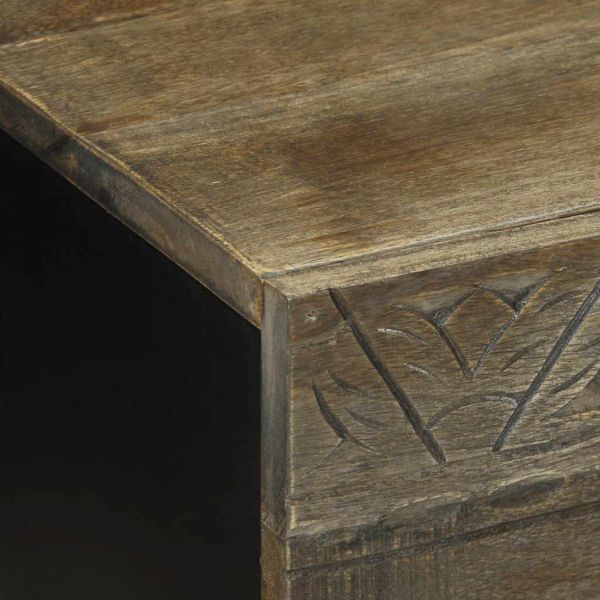 Масичка за кафе Светло сиво 80x50x40 cm Масивна дървесина Манго