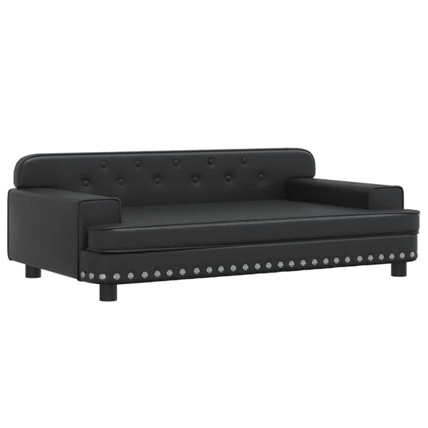 Кучешко легло, черно, 90x53x30 см, изкуствена кожа