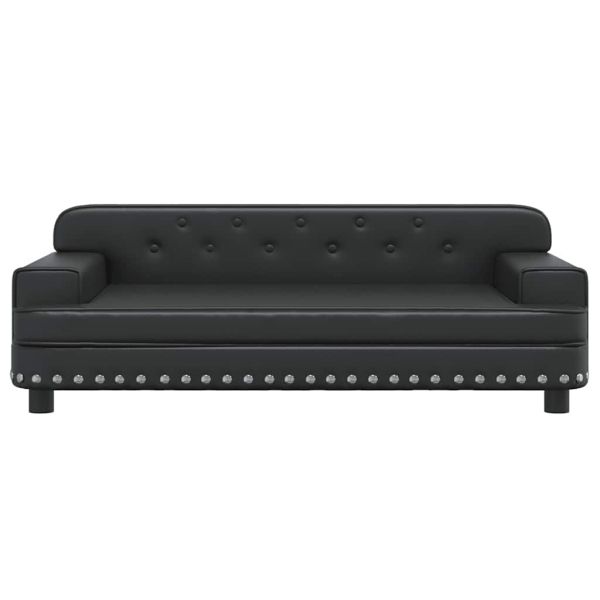 Кучешко легло, черно, 90x53x30 см, изкуствена кожа