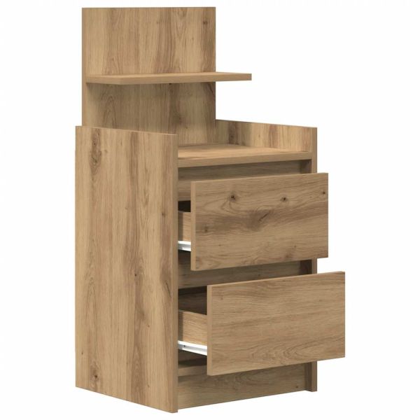 Нощни шкафчета с 2 чекмеджета 2 бр., дъб артизан 38x34x80 см