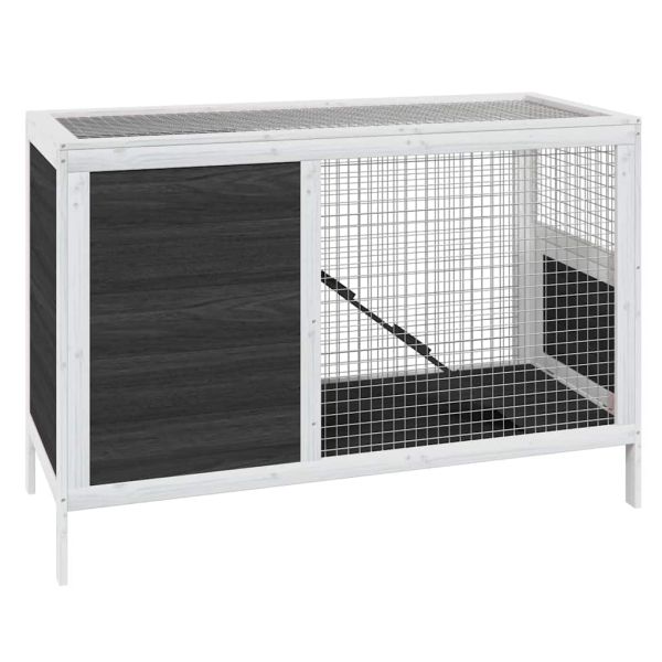 Клетка за зайци сива 103x44x69,5 см борово дърво масив