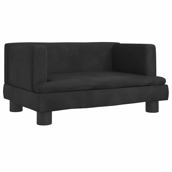 Кучешко легло черно 60x40x30 см кадифе