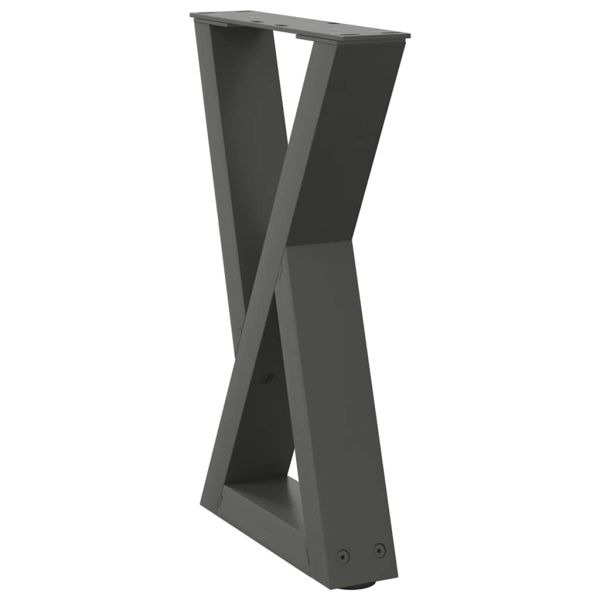 Крака за масичка за кафе, 2 бр., антрацит, 28 x (42-43,3) см, стомана