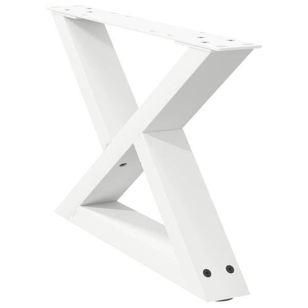 Крака за масичка за кафе, 2 бр., бели, 50 x (30-31,3) см, стомана