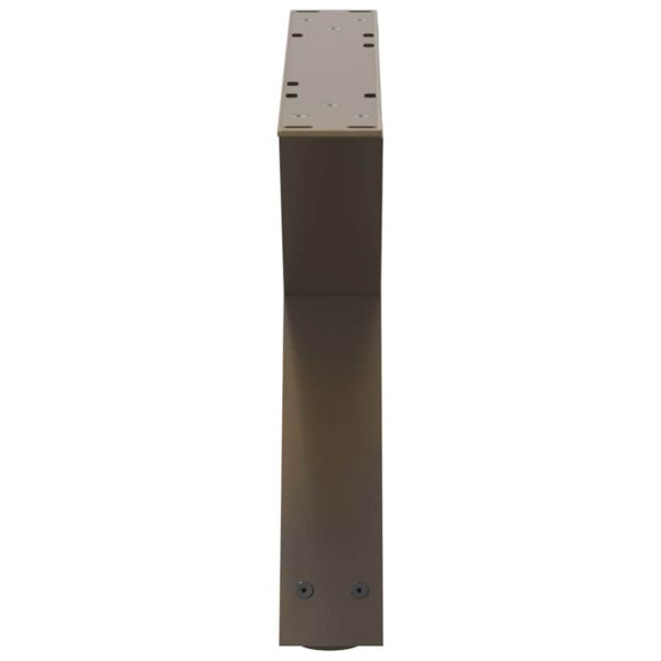 Крака за масичка за кафе, 2 бр., естествена стомана, 50 x (30-31,3) см, стомана