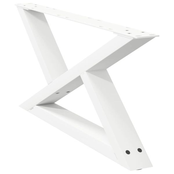 Крака за масичка за кафе, 2 бр., бели, 70 x (30-31,3) см, стомана