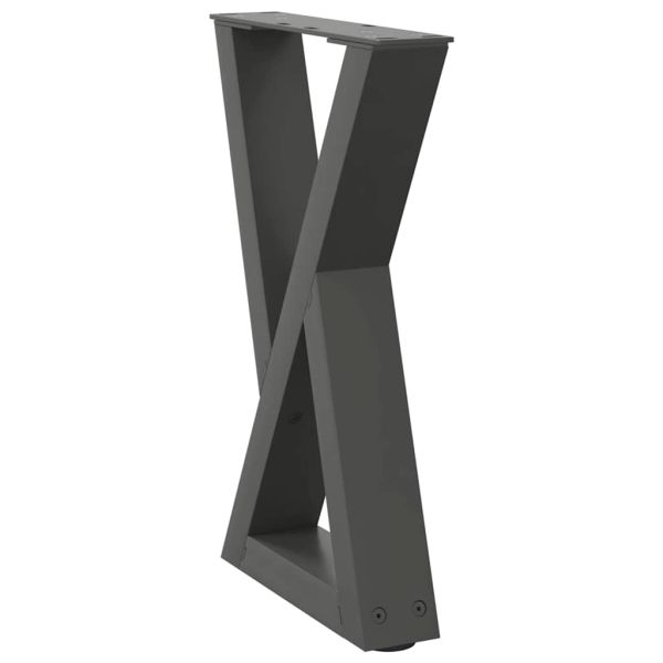 Крака за масичка за кафе, 2 бр., антрацит, 38 x (42-43,3) см, стомана