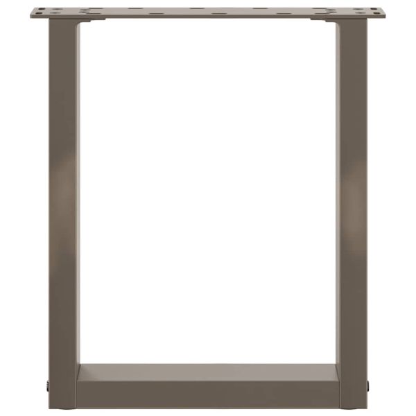 Крака за масичка за кафе, U-образни, 2 бр., естествена стомана, 28 x (42-43) см, стомана