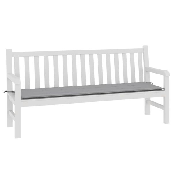 Възглавница за градинска пейка сива 180x50x3 см оксфорд плат