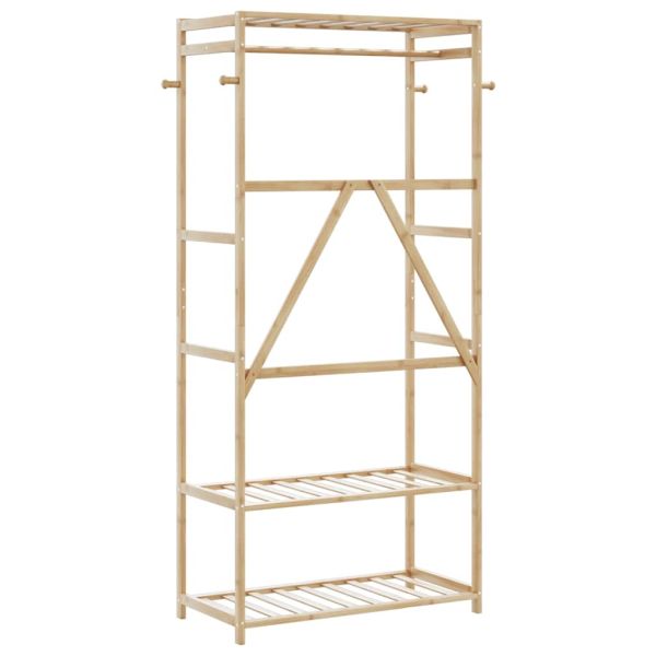Закачалка за дрехи с рафтове 80x40x175 см бамбук