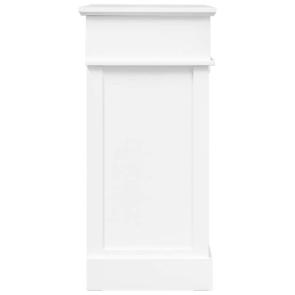 Шкаф за обувки, бял, 50x28x58 см, дърво от пауловния