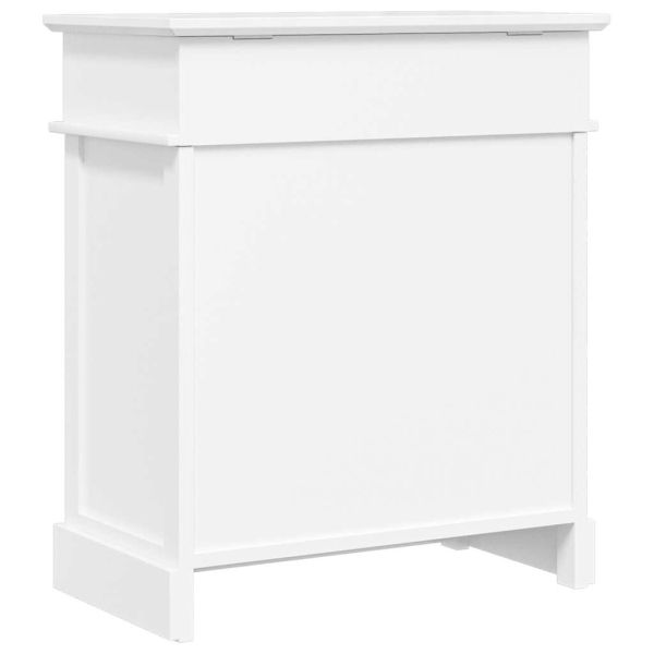 Шкаф за обувки, бял, 50x28x58 см, дърво от пауловния