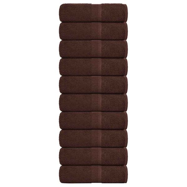 Кърпи за гости FROGN 10 бр. Кафяви 30x50 см 360 г/м²