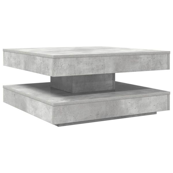 Холна маса, въртяща се на 360 градуса, бетонно сива, 70x70x34,5 см